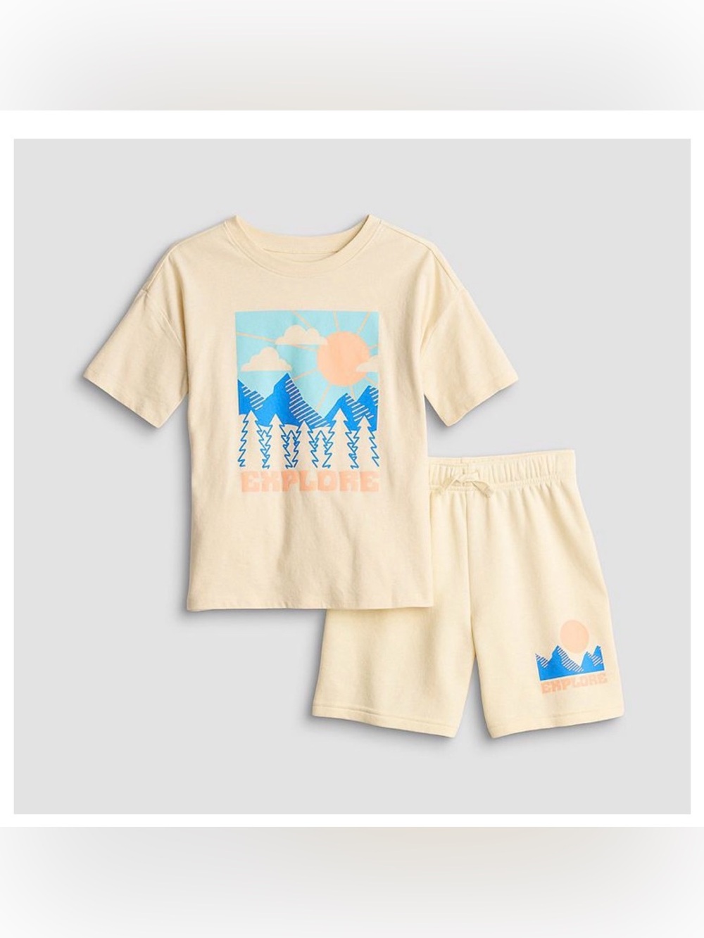 NWT Kids Beige Shorts Set Sz 5